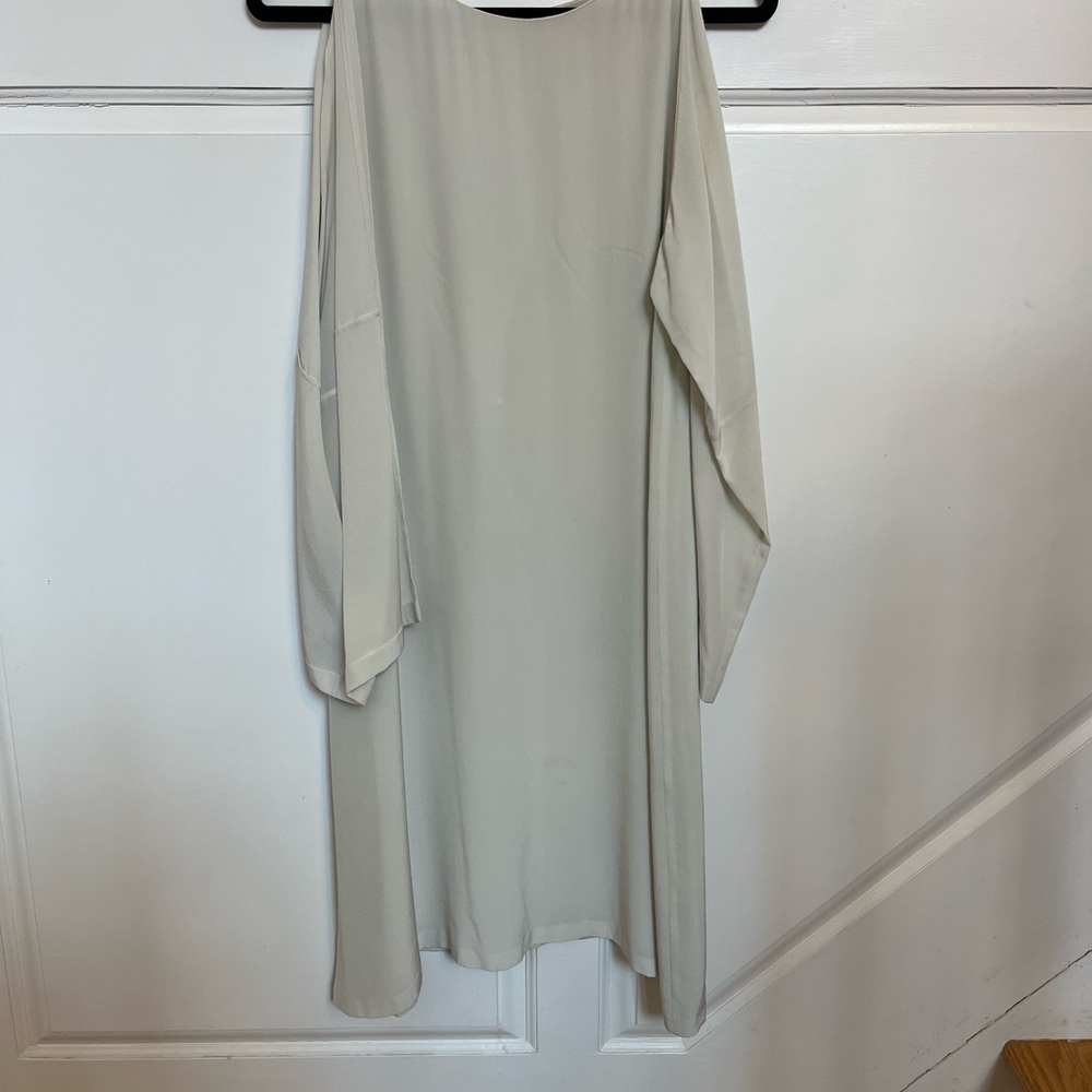 Elegant Cream Long Sleeve Dress